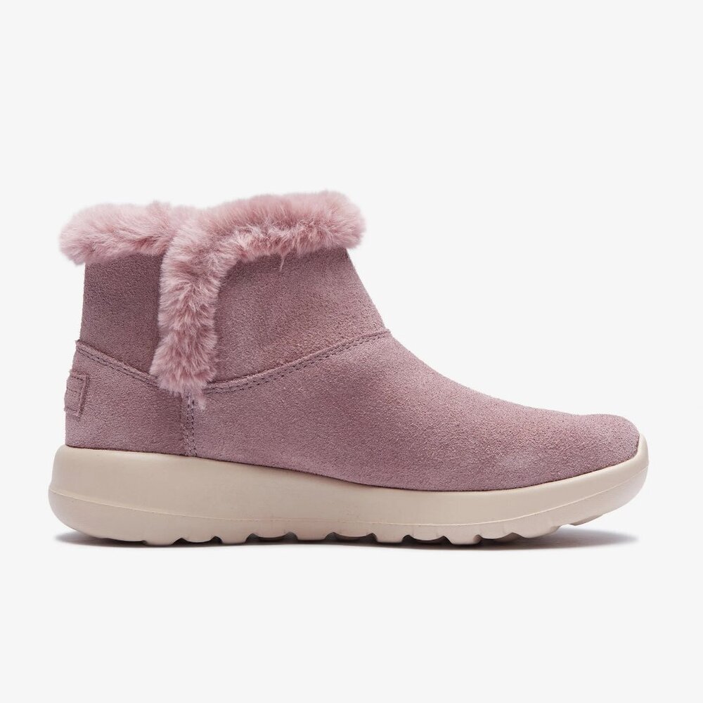 Skechers Women's Cherry Purple On-The-Go Joy Suede Fur Winter Boot Size 8
